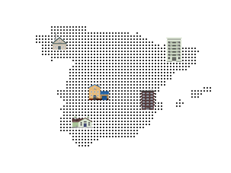 mapa españa casas